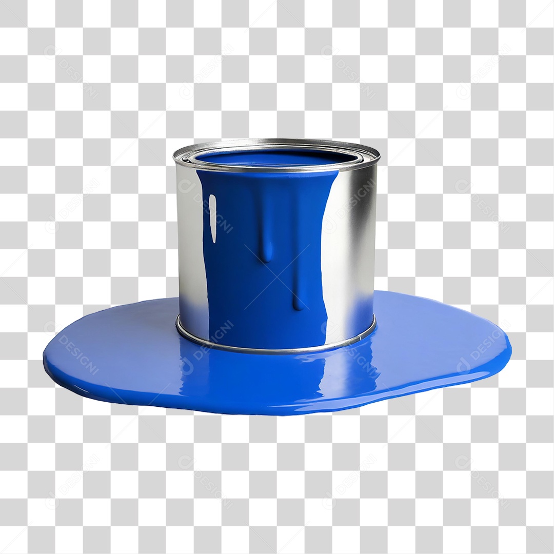 Lata de Tinta Azul PNG Transparente