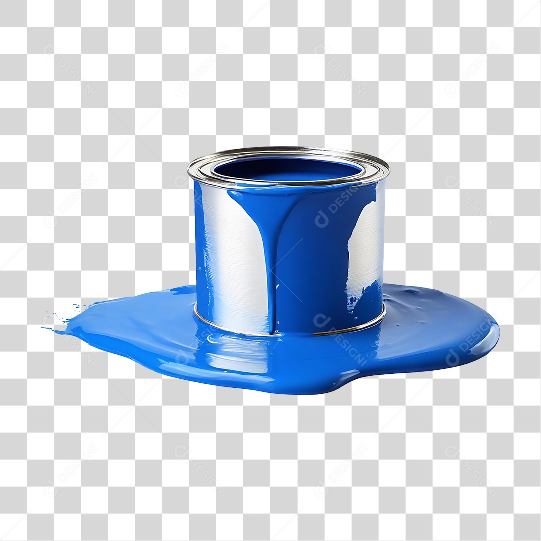 Lata de Tinta Azul PNG Transparente