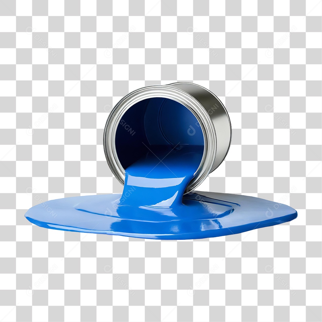 Lata de Tinta Azul PNG Transparente
