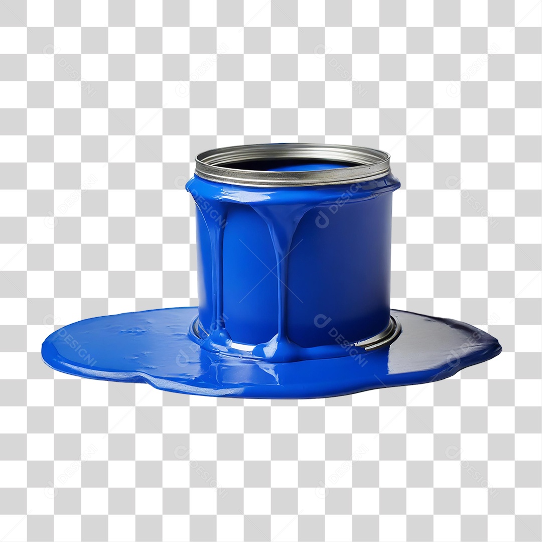 Lata de Tinta Azul PNG Transparente