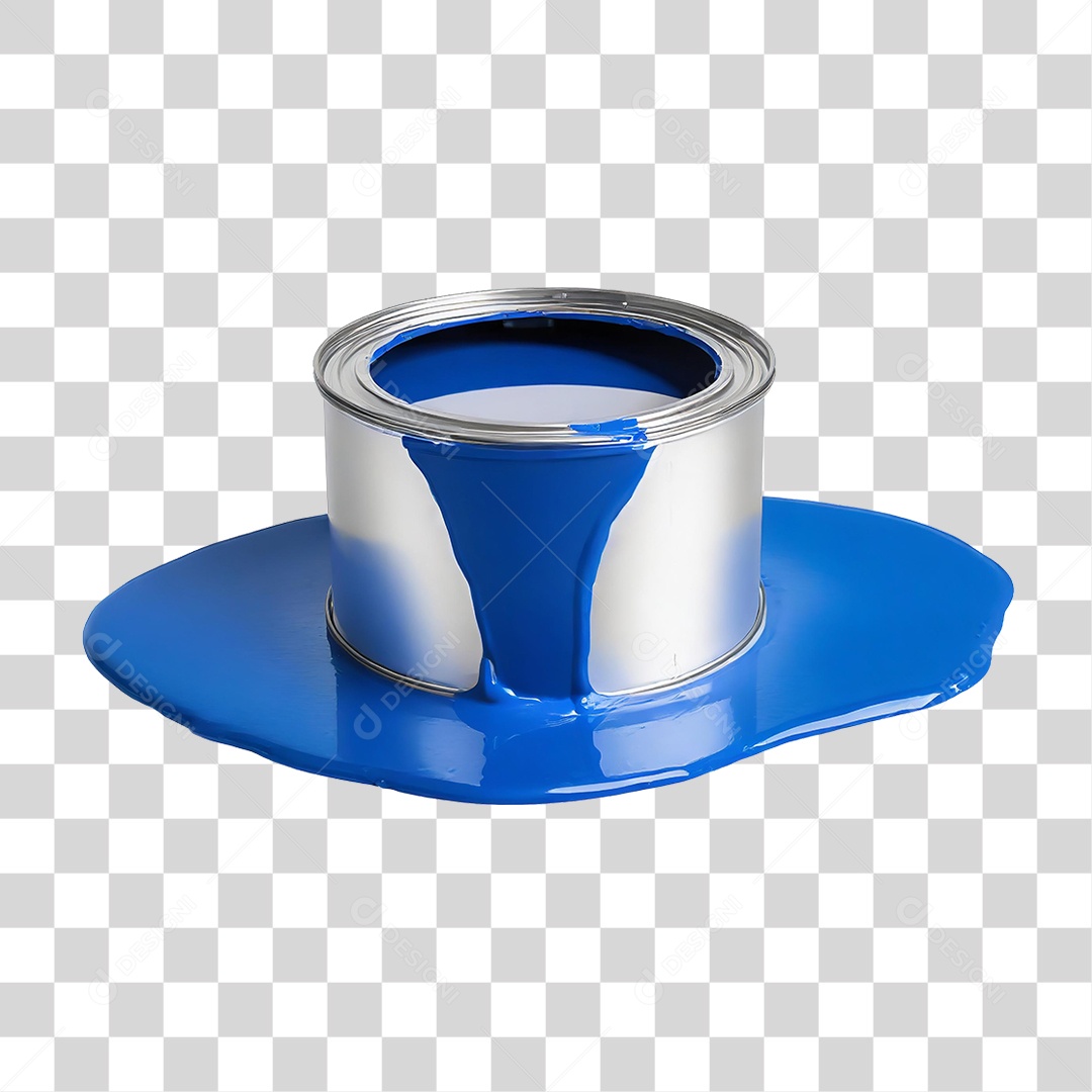 Lata de Tinta Azul PNG Transparente