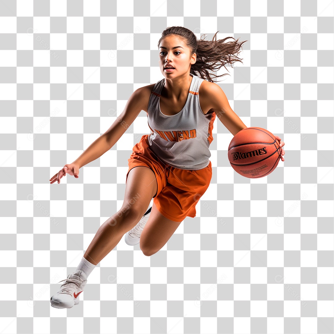 Jogadora de Basquete PNG Transparente