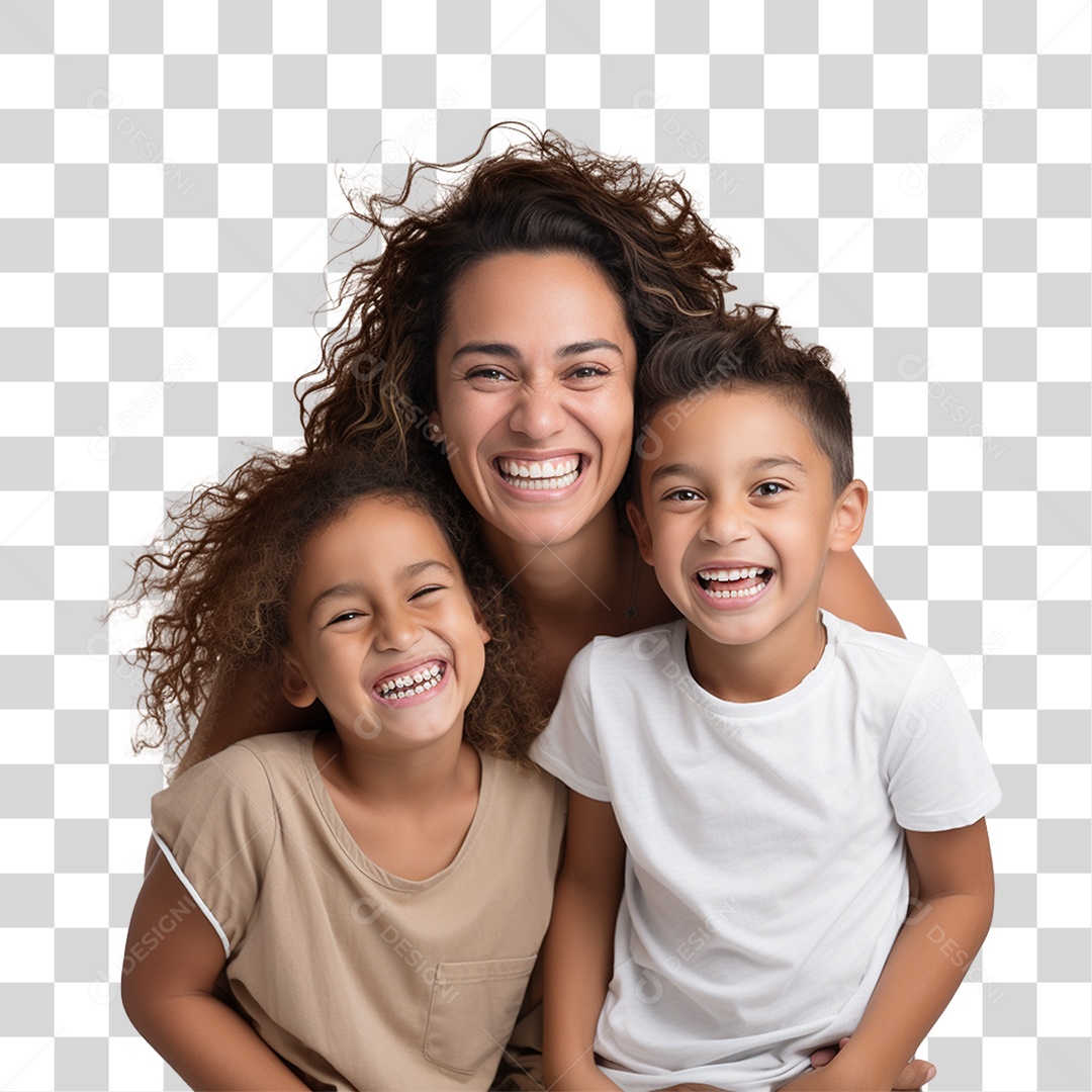 Família Mãe e Filhos PNG Transparente