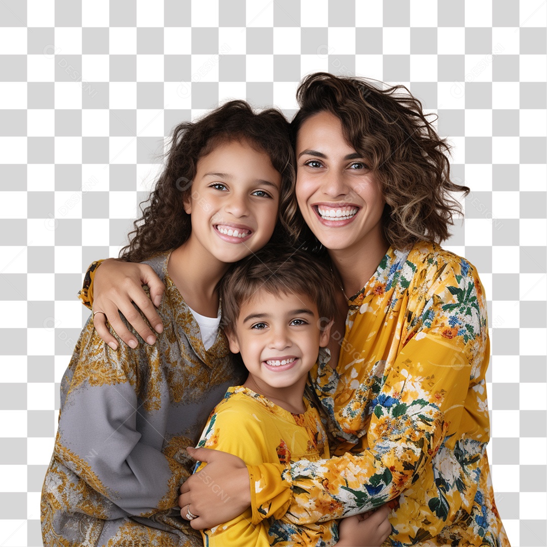 Família Mãe e Filhos PNG Transparente