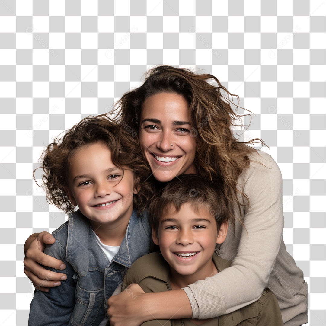 Família Mãe e Filhos PNG Transparente