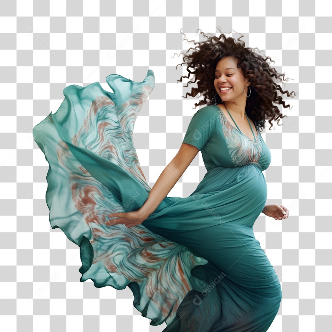 Mulher Gravida Alegre PNG Transparente