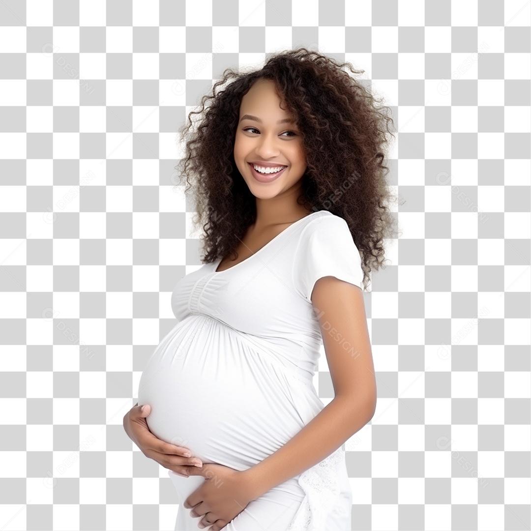 Mulher Gravida Alegre PNG Transparente