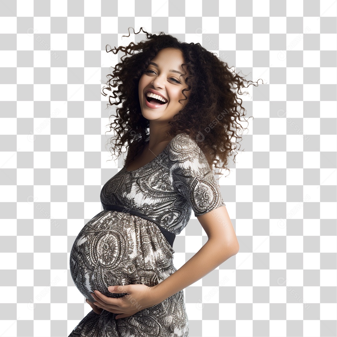 Mulher Gravida Alegre PNG Transparente