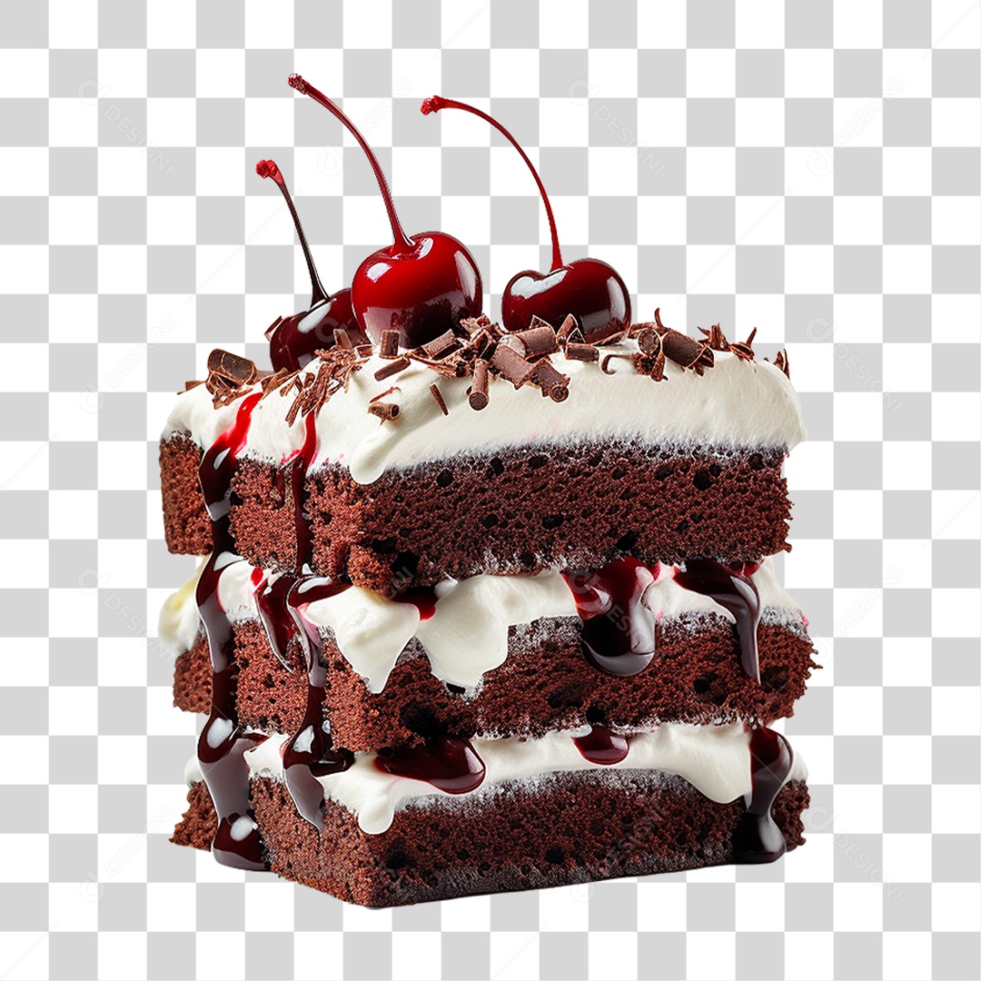 Bolo de Chocolate PNG Transparente