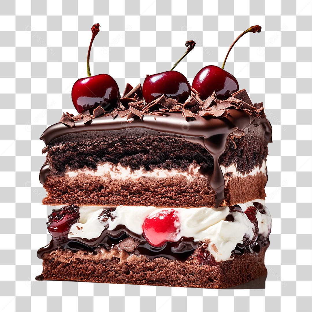 Bolo de Chocolate PNG Transparente