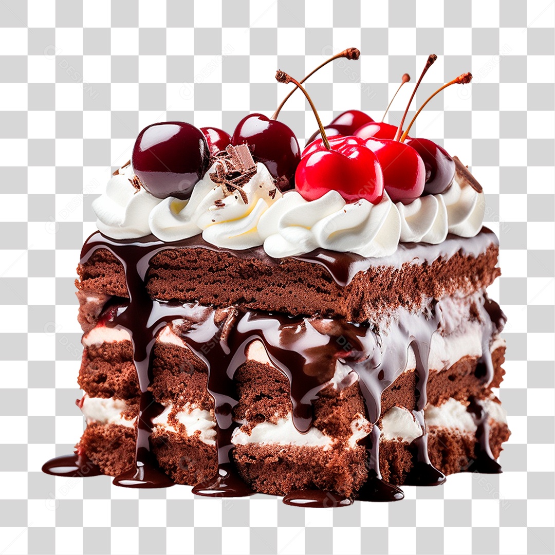 Bolo de Chocolate PNG Transparente