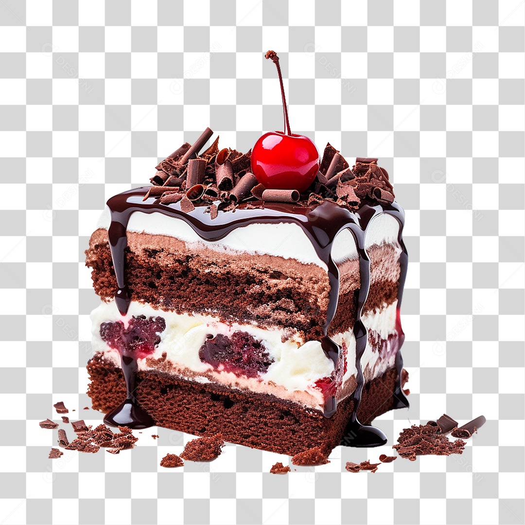 Bolo de Chocolate PNG Transparente