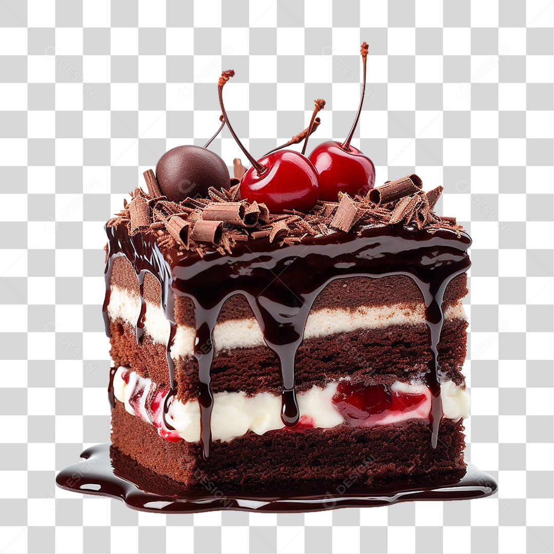 Bolo de Chocolate PNG Transparente