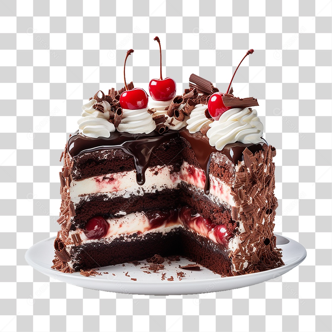 Bolo de Chocolate PNG Transparente