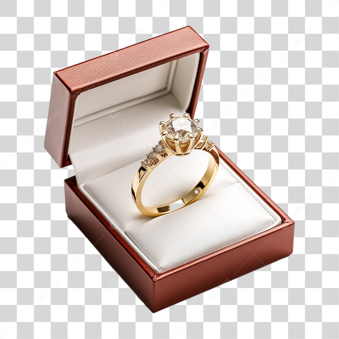 Caixa de Anel com Brilhante PNG Transparente