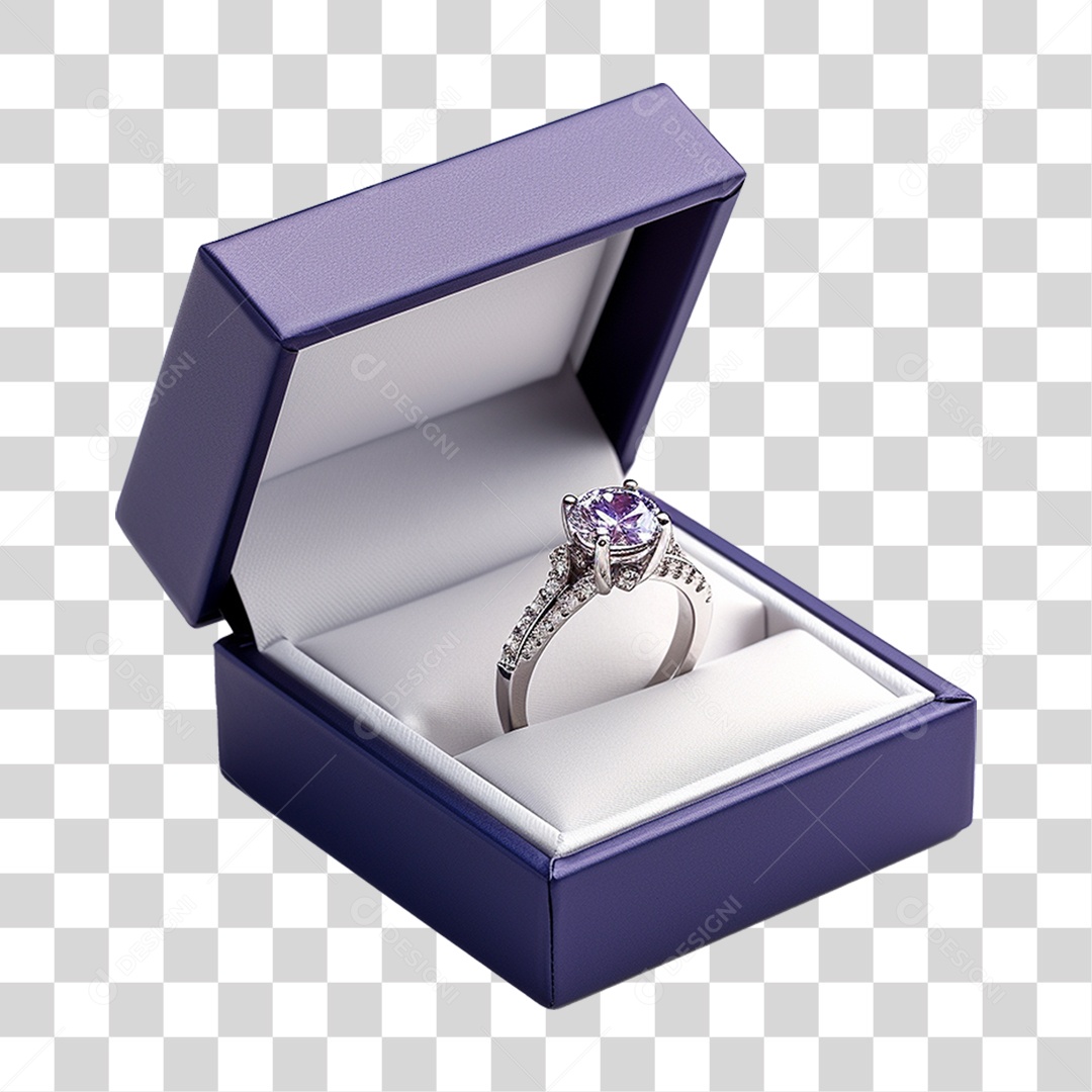 Caixa de Anel com Brilhante PNG Transparente