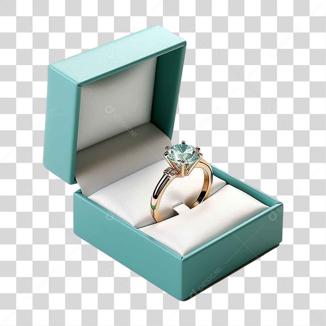 Caixa de Anel com Brilhante PNG Transparente