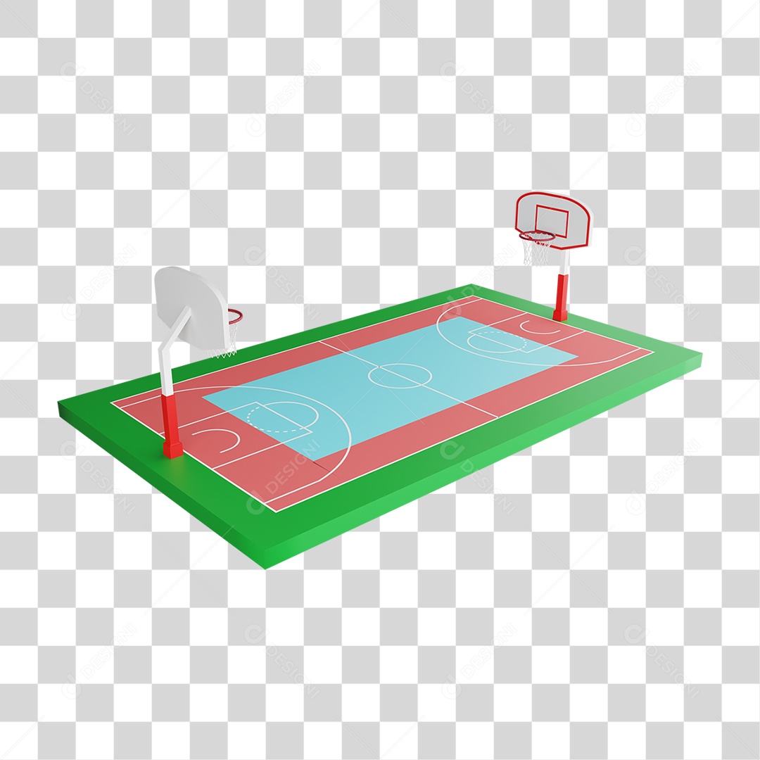 Qudra de Basquete 3D  PNG Transparente