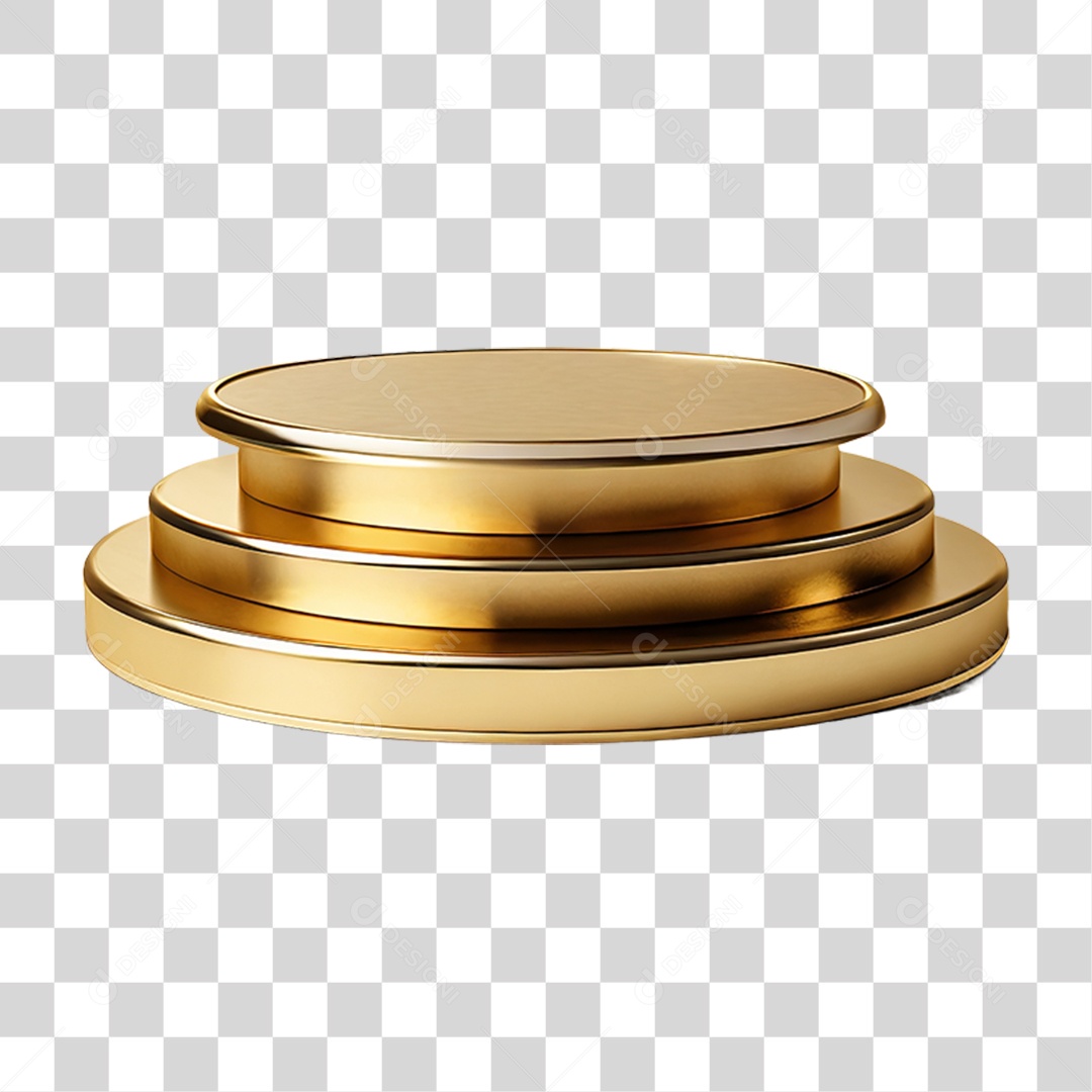 Pódio 3D Dourado PNG Transparente