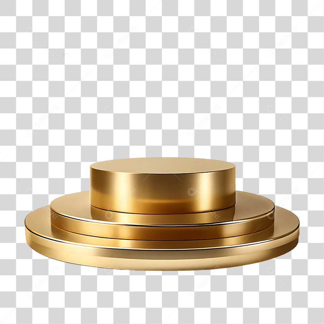 Pódio 3D Dourado PNG Transparente