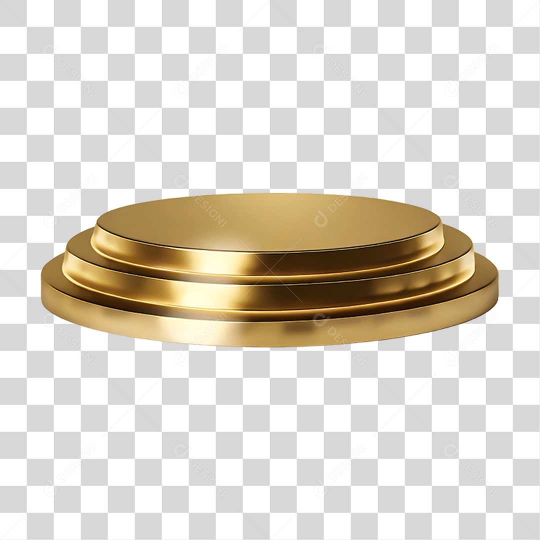 Pódio 3D Dourado PNG Transparente
