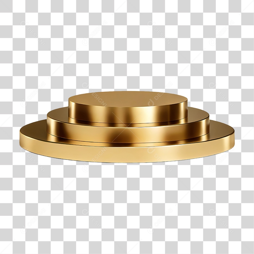 Pódio 3D Dourado PNG Transparente