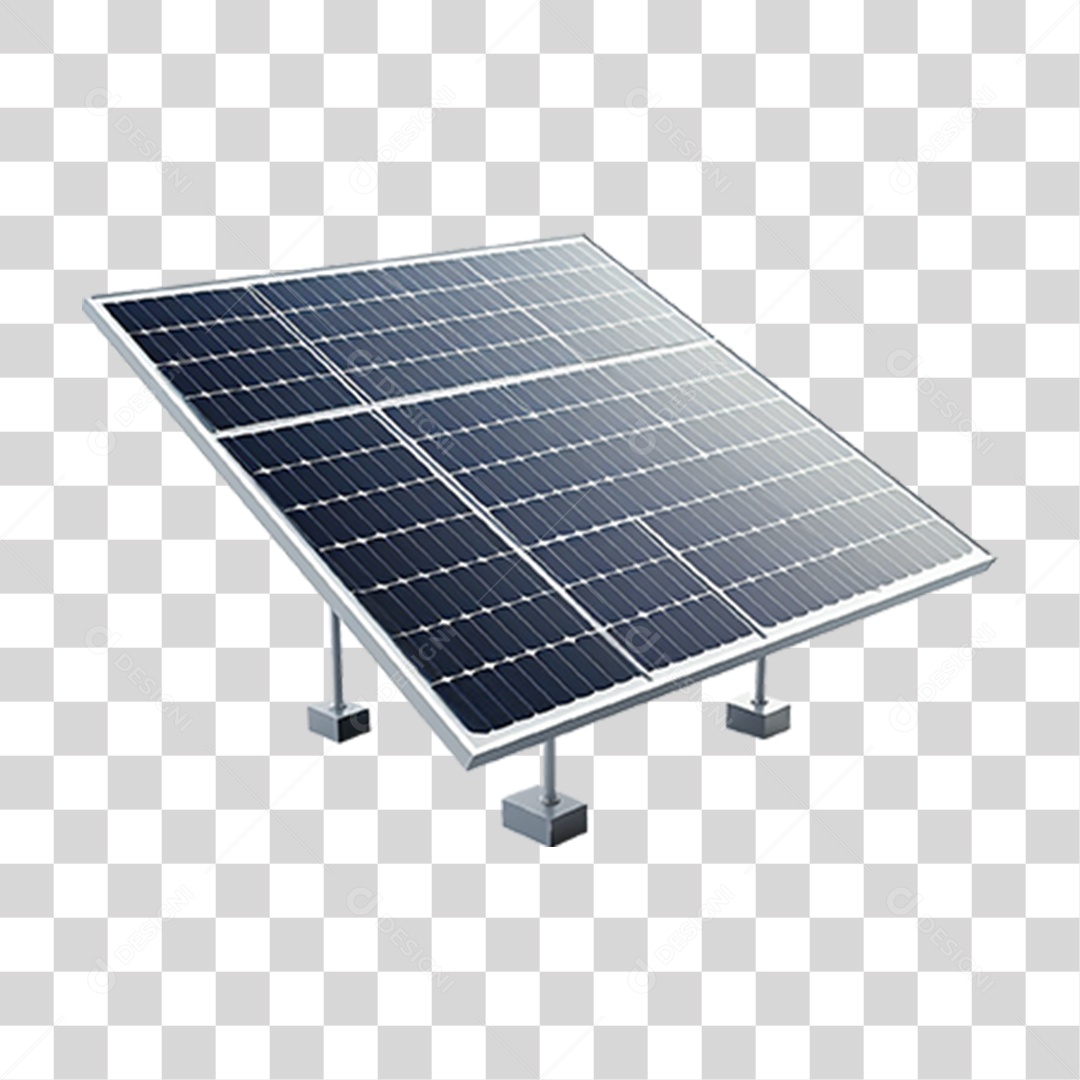 Elemento 3D Painel Solar PNG Transparente
