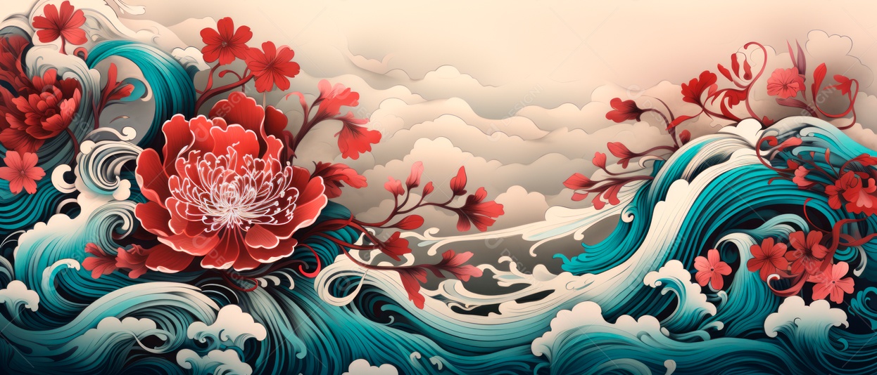 Festival do Ano Novo Chinês, fundo de estilo chinês.