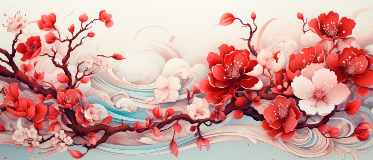 Festival do Ano Novo Chinês, fundo de estilo chinês.