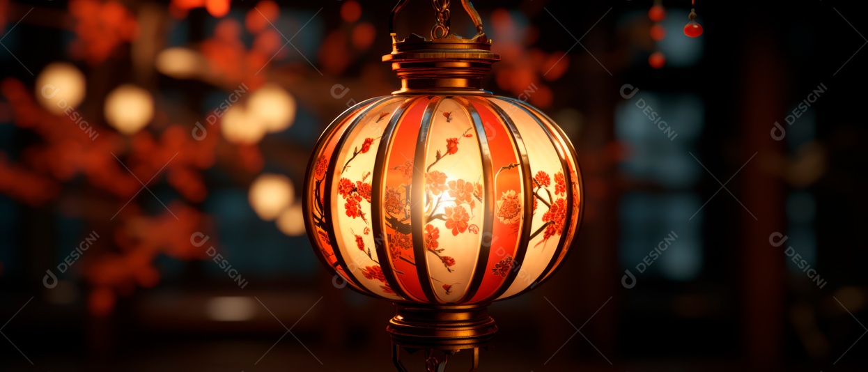 Festival das lanternas ano novo chinês fundo de estilo chinês.