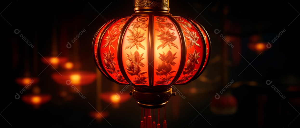 Festival das lanternas ano novo chinês fundo de estilo chinês.