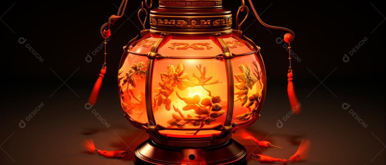 Festival das lanternas ano novo chinês fundo de estilo chinês.