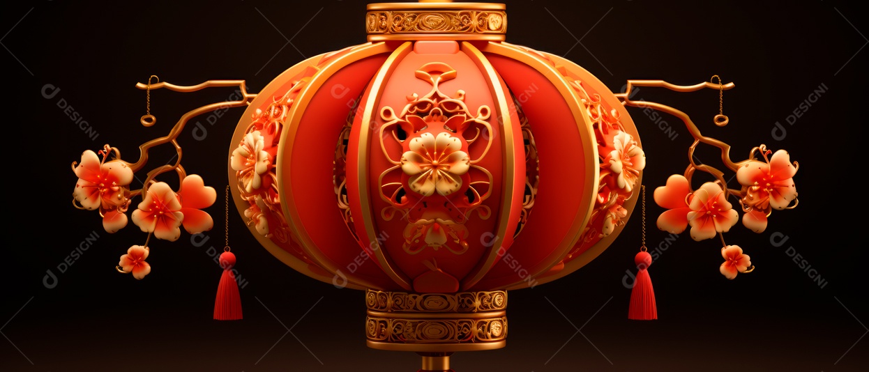 Festival das lanternas ano novo chinês fundo de estilo chinês.