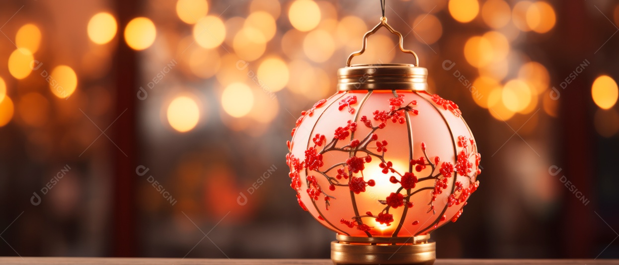 Festival das lanternas ano novo chinês fundo de estilo chinês.