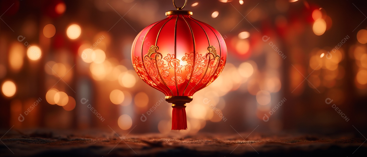 Festival das lanternas ano novo chinês fundo de estilo chinês.