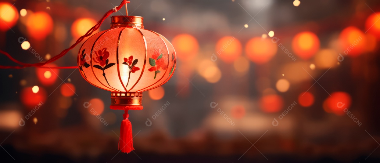 Festival das lanternas ano novo chinês fundo de estilo chinês.