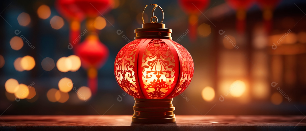 Festival das lanternas ano novo chinês fundo de estilo chinês.