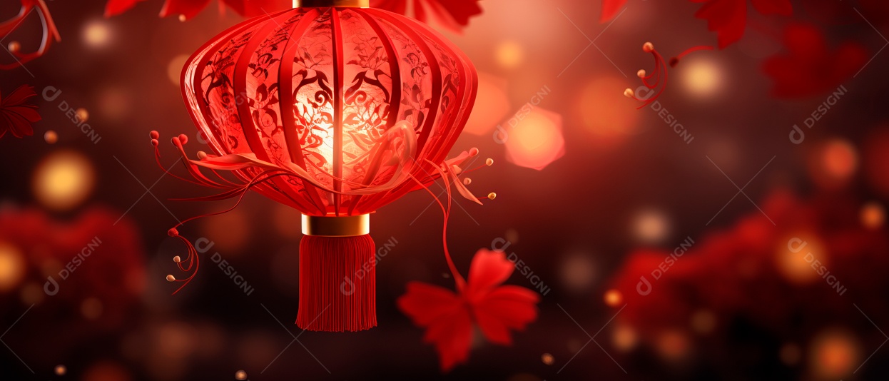 Festival das lanternas ano novo chinês fundo de estilo chinês.