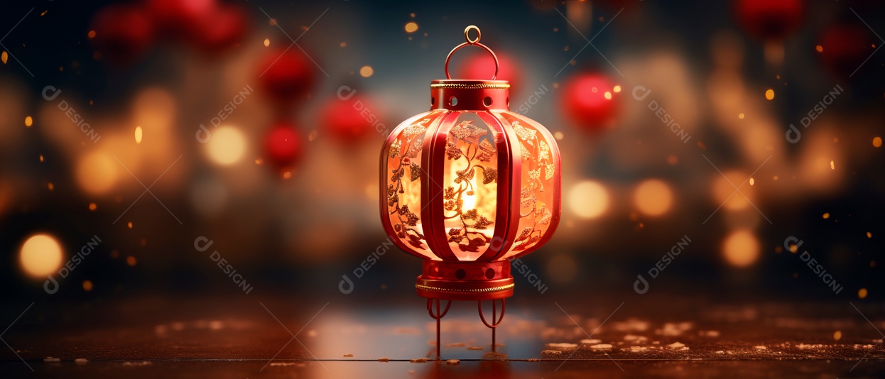 Festival das lanternas ano novo chinês fundo de estilo chinês.