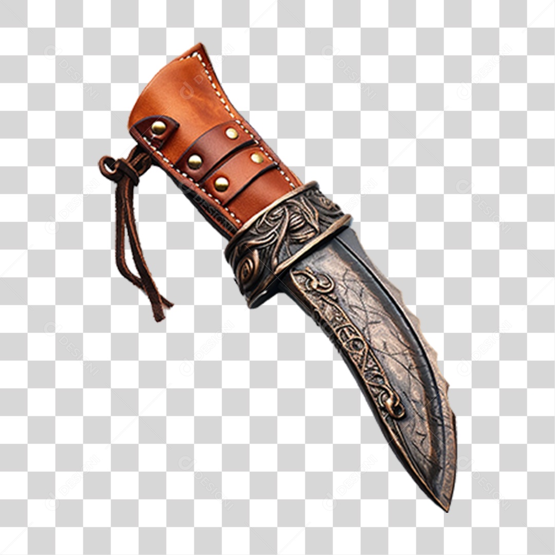 Faca Bainha Couro PNG Transparente