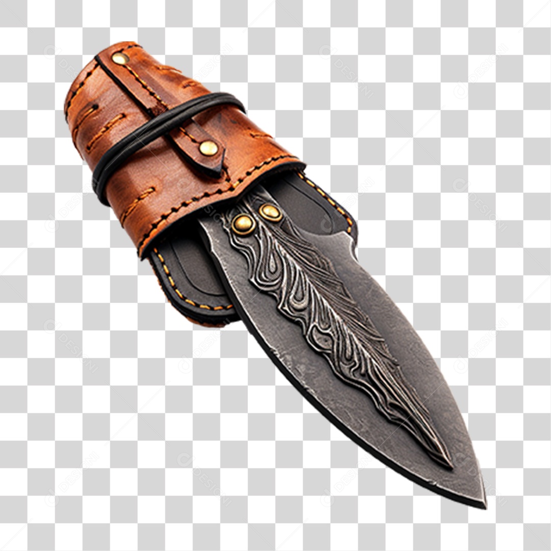 Faca Bainha Couro PNG Transparente