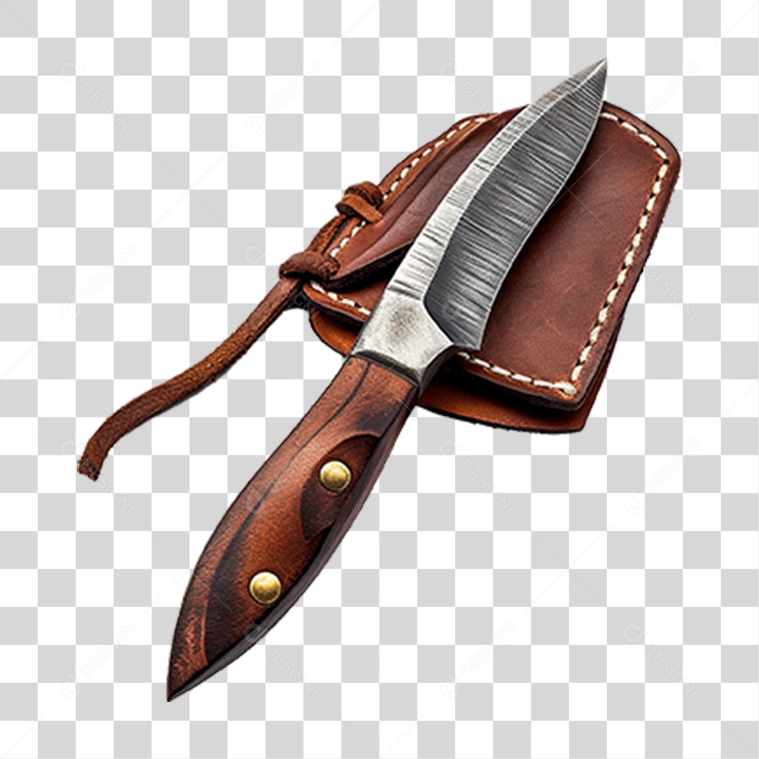Faca Bainha Couro PNG Transparente