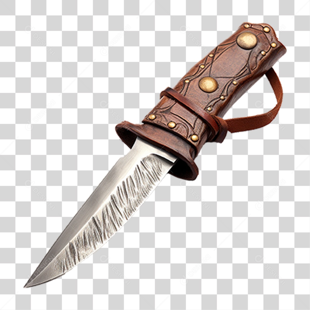 Faca Bainha Couro PNG Transparente