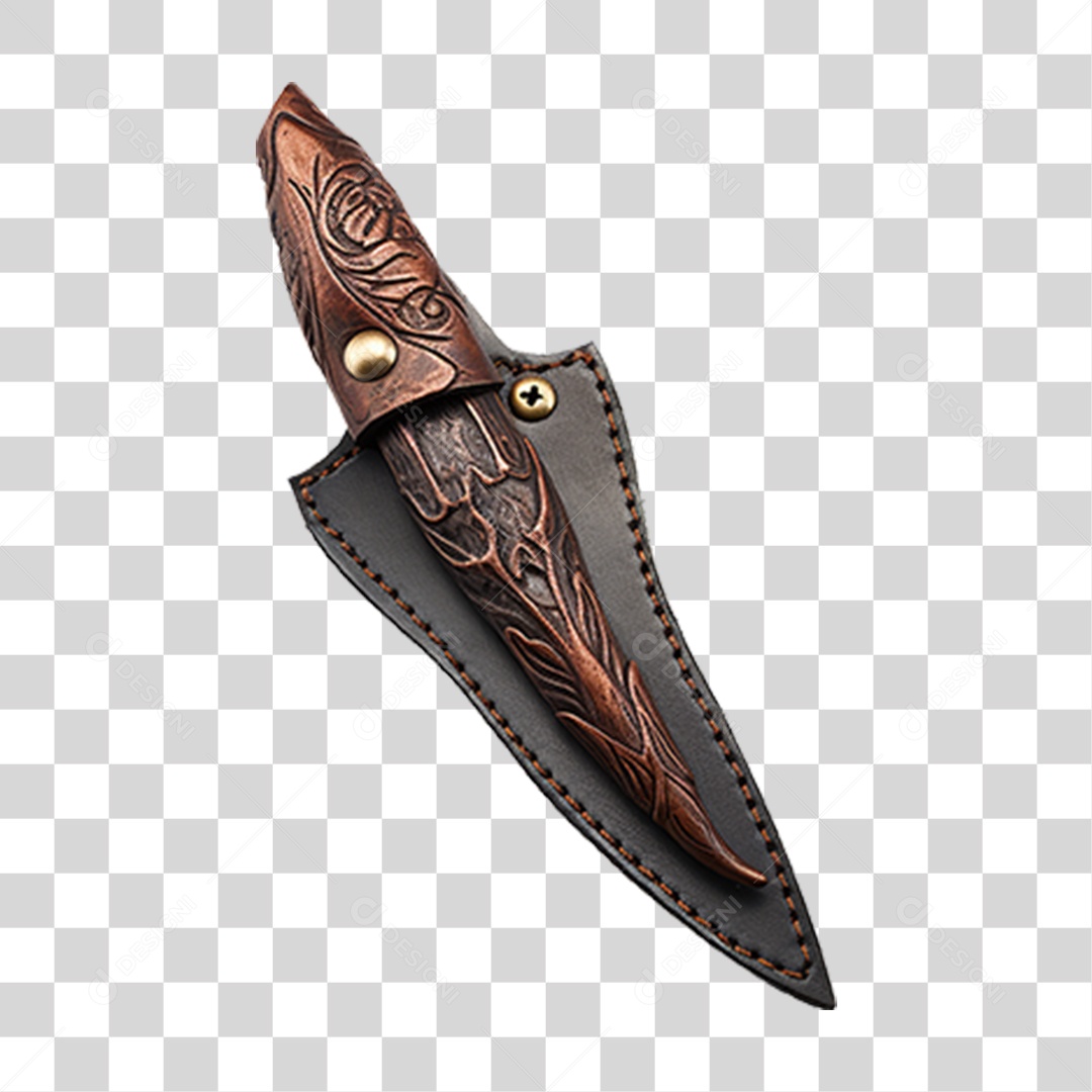 Faca Bainha Couro PNG Transparente