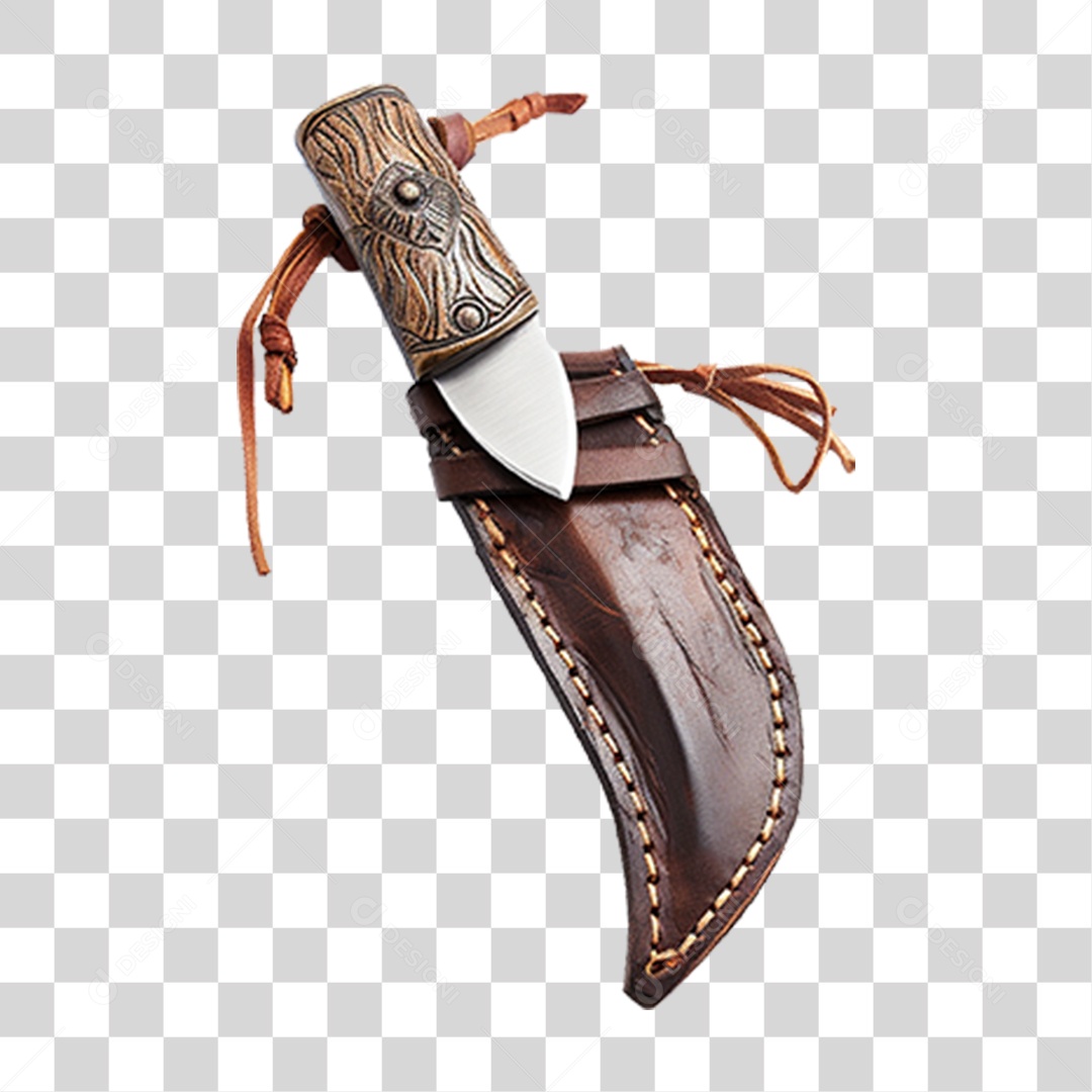 Faca Bainha Couro PNG Transparente