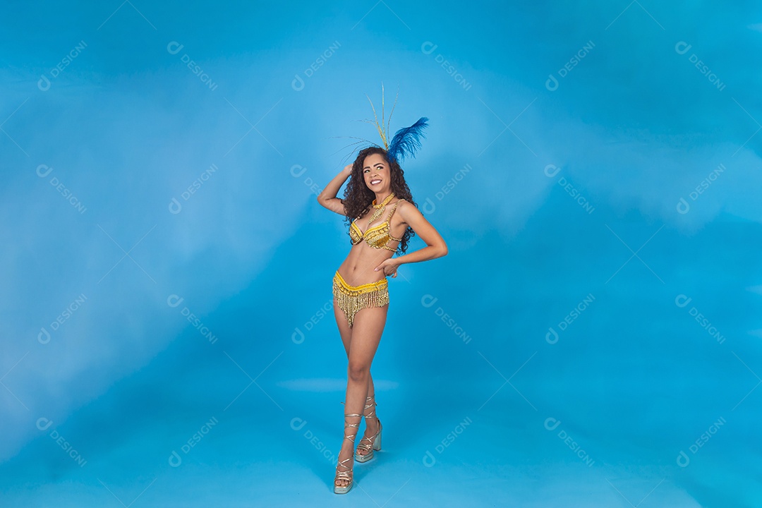 Linda passista fantasiada para o carnaval.