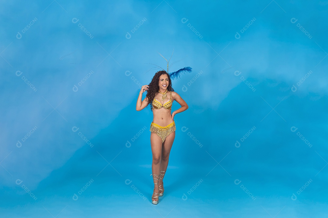 Linda passista fantasiada para o carnaval.