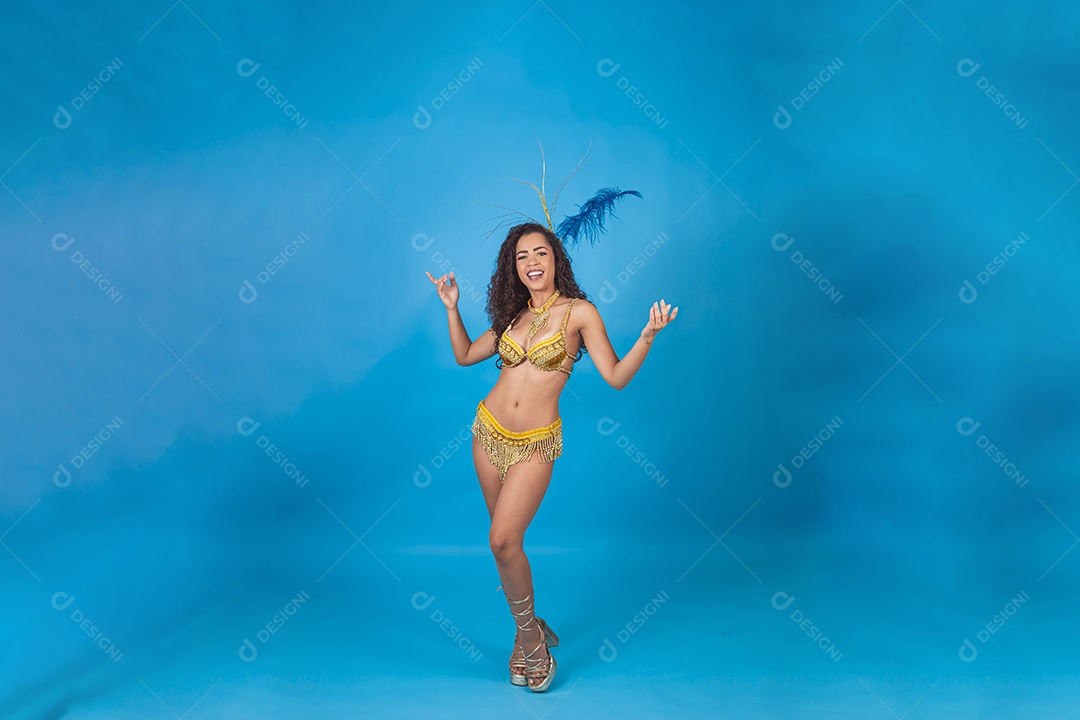 Linda passista fantasiada para o carnaval.