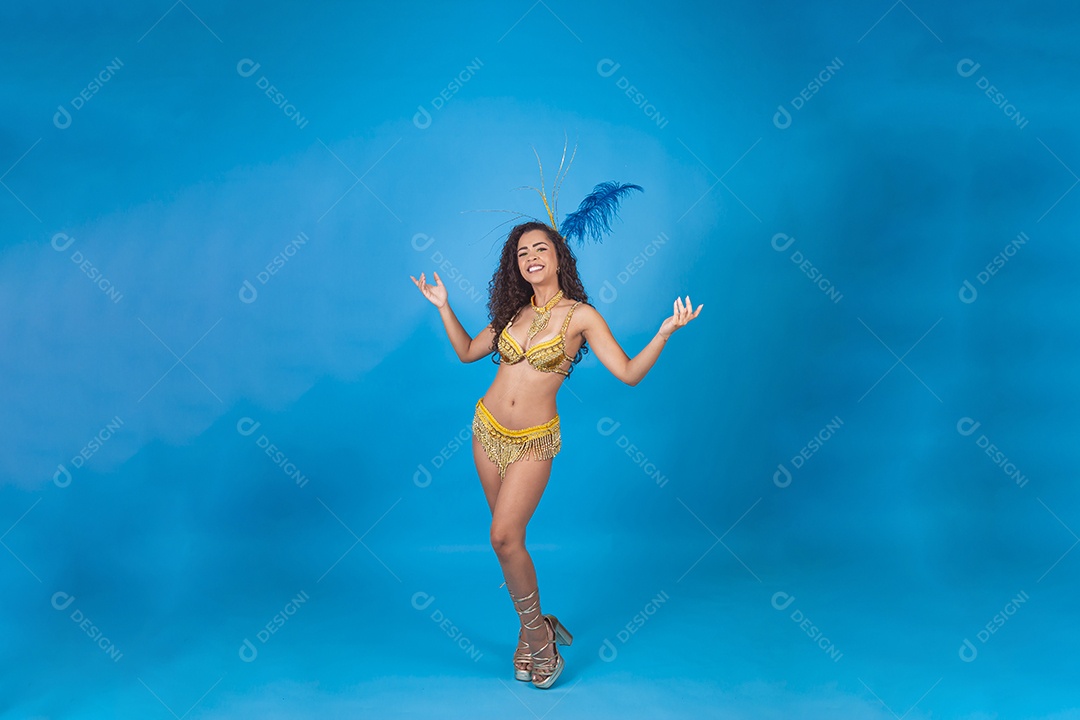 Linda passista fantasiada para o carnaval.