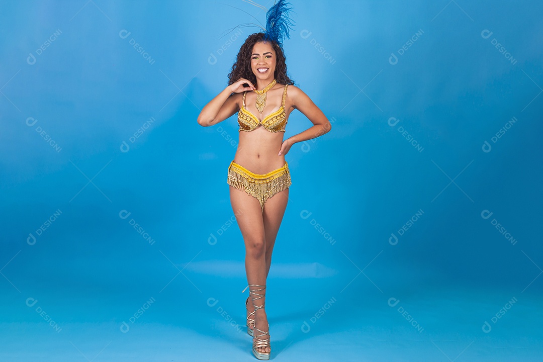 Linda passista fantasiada para o carnaval.